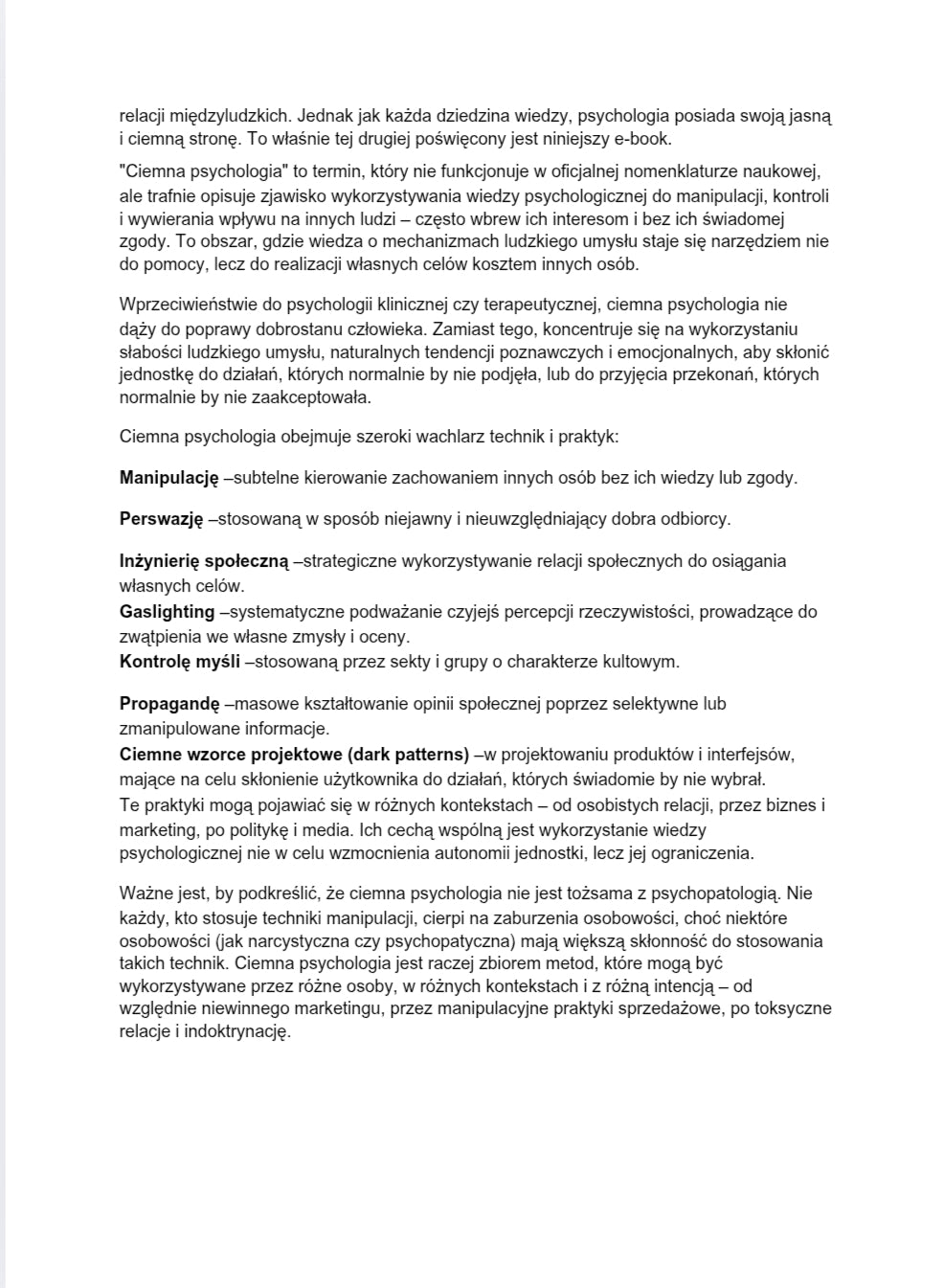Ciemna strona psychologii